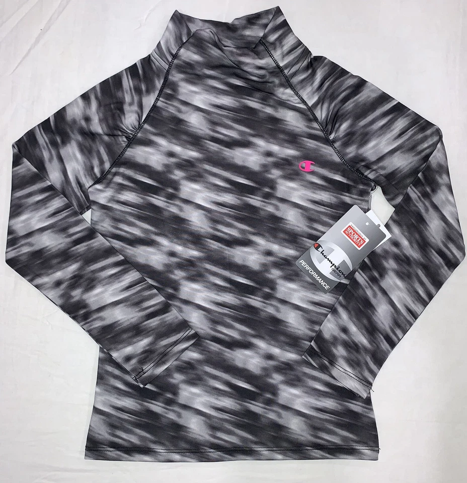 Champion Girl Cold Gear Cuello Simulado Manga Larga Forrado de Vellón Térmico Blanco/Negro S Foto 1 de 4