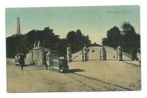 Ireland Dublin Park Gate Phoenix Park Trams Valentine Dublin Postcard c.1910's - Picture 1 of 2