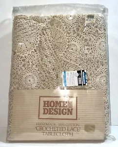 Vintage Home Design Handarbeit Baumwolle Oval Beige Häkelspitze Tischdecke 66x102 Neu aus altem Lagerbestand - Bild 1 von 10