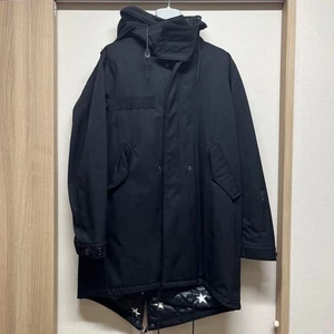 SOPHNET. 16AW 2-Layer Mod Coat Military Wool Zip Hoodie Fake Fur Black S - Picture 1 of 5