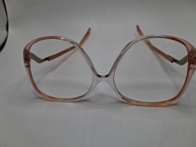 Monturas de gafas transparentes vintage años 70 80 de gran tamaño rosa/rosa retro unisex Foto 1 de 4