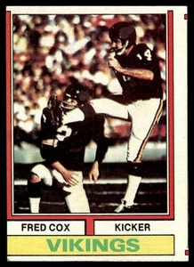 1974 Topps Fred Cox Minnesota Vikings #515 - Imagen 1 de 2