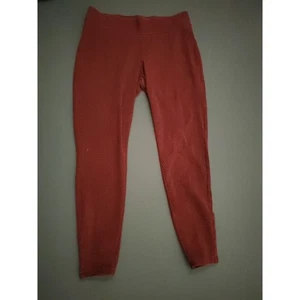 Pantalone Lands End donna medio M leggings vita media elasticizzato maglia pull on rosso * - Foto 1 di 13