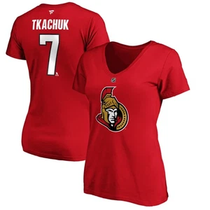 Women's Fanatics Brady Tkachuk Red Ottawa Senators Authentic Stack Name & Number - Picture 1 of 3