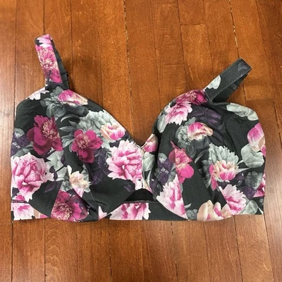 Бюстгальтер Cacique Full Coverage Plus без подкладки 40 г черный цветочный выцветший на косточках - Изображение 1 из 4