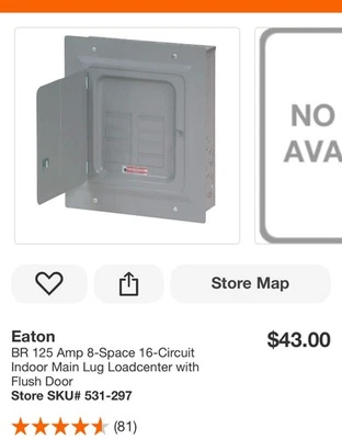 Panel principal Eaton BR816L125FDP - gris Foto 1 de 4