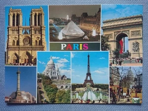 alte Ansichtskarte Postkarte AK Paris Louvre Eifelturm Notre Dame Sacre Coeur - Bild 1 von 2