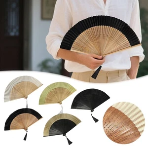 Elegante Juego de Ventiladores de Papel Ventilador Plegable de Mano para Exterior Parque Fiesta Ventilador de Bambú - Imagen 1 de 34