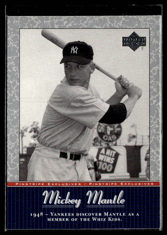 2001 Upper Deck #MM5 Mickey Mantle Pinstripe Exclusives Mickey Mantle  2402B - Image 1 of 2