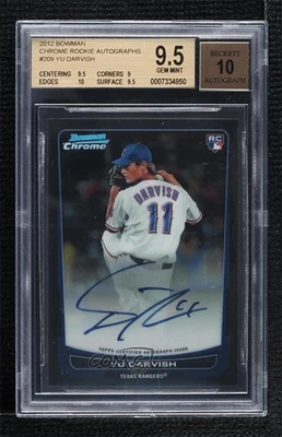 2012 Bowman Chrome Rookie Auto Yu Darvish #209 BGS 9.5 GEM MINT Auto RC - Image 1 of 2