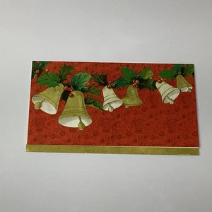 Vintage 1960s Canadian Carlton Christmas Greeting Card with Bells Design - Foto 1 di 3