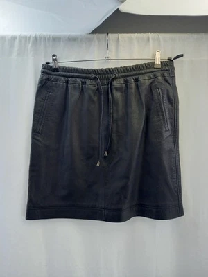 Linea Black Leather Knee Length Skirt UK16 BNWT - Image 1 of 4