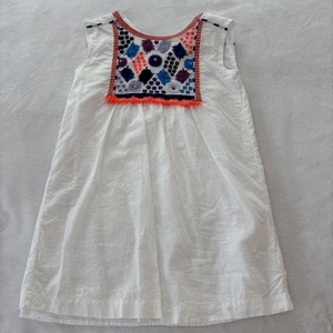 Crewcuts J. Crew Girl's Embroidered White Muslin Sleeveless A-Line Dress size 12 - Picture 1 of 9