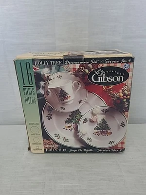 Gibson Holly Tree 2000 juego de vajilla de 16 piezas (juego para 4) en caja - descontinuado Foto 1 de 4