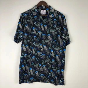 One Resolution Men's Shirt Short Sleeve Button Up Jelly Fish Size M - Picture 1 of 9