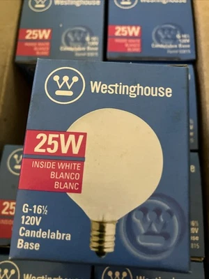 Westinghouse G-16-1/2 25W Candelabra Base Light Bulbs 10pk - Image 1 of 2