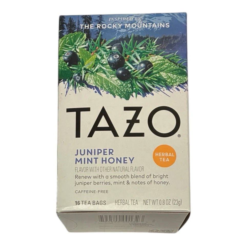 Té de hierbas Tazo enebro menta miel 16 bolsas sin cafeína BB 3/2026 Foto 1 de 1