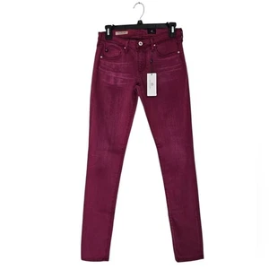 Jeans Ag Adriano Goldschmied The Legging super skinny alla caviglia fucsia 26 nuovi con etichette - Foto 1 di 9