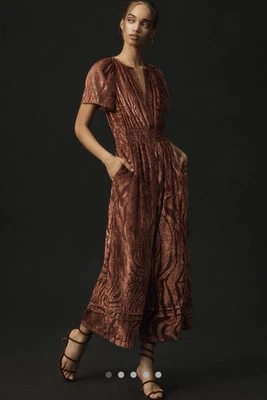 Mono Anthropologie Somerset pierna ancha terciopelo agotado talla XS vacaciones caprichoso Foto 1 de 4