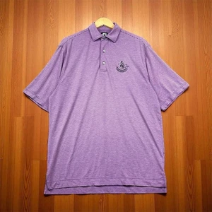 FootJoy Men's Purple Striped Polo M "Oak Park Country Club" Logo - Picture 1 of 16