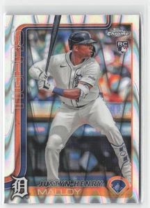 2025 Topps Chrome Justyn-Henry Malloy #224 Rookie Raywave Refractors Baseball - Picture 1 of 2