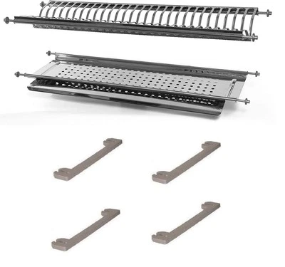 SCOLAPIATTI ACCIAIO INOX LUNGHEZZA VARIABILE 84-87 CM CON SUPPORTI LATERALI ACCE - Immagine 1 di 4