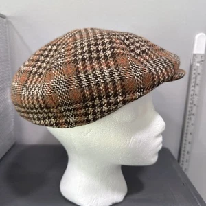 VTG J.S. WILSON DONCASTER PLAID Hat CAP TAM 100% WOOL ENGLAND Pageboy Newsboy - Picture 1 of 4