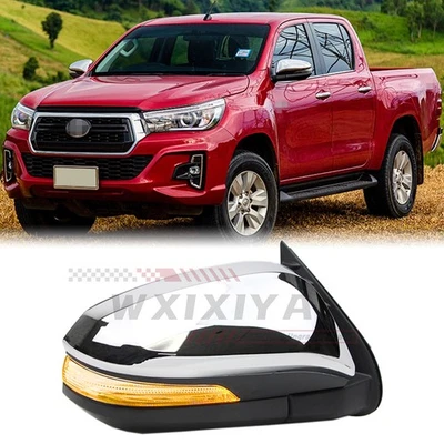 Espelho Lateral Cromado Para Toyota Hilux Revo 2015-2023 Exterior Com Virada 5 Pinos Direita - Imagem 1 de 4