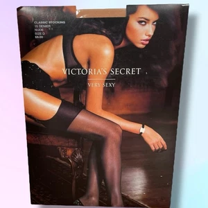 1 Paar Victoria's Secret sehr sexy klassische Strümpfe Gr. D nude Victoria VS9 - Bild 1 von 7