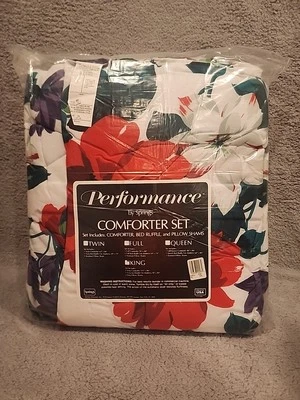 Vintage Springs Floral Comforter 4 Pcs. King Set Shams Ruffle NOS 1990 USA - Image 1 of 4