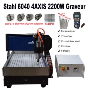 Stahlkonstruktion CNC 6040 4-Achsen-Fräser 2200W, der die Fräsmaschine schnitzt - Bild 1 von 12