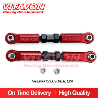 Vitavon CNC aluminum 7075 Toe Links for LOSI  DBXL E2.0 in Red - Image 1 of 4