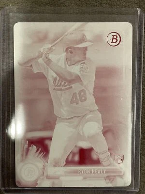 RYON HEALY 2017 BOWMAN #35 MAGENTA PRINTING PLATE ROOKIE #1/1 Oakland - Image 1 of 2