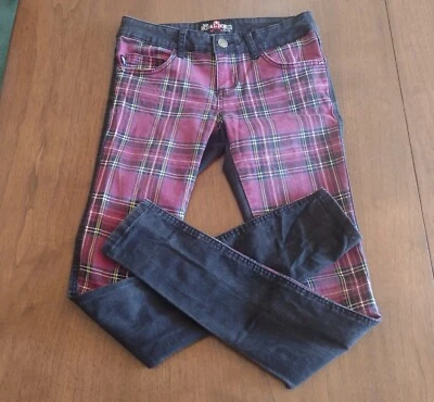 Calça xadrez Royal Bones tamanho 1 xadrez frontal preta traseira mistura de elastano de algodão - Imagem 1 de 4