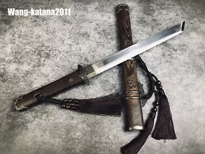 Espada corta china de autodefensa de 16"" palo de rosa Shirasaya Sharp Tang dinastía Dao - Imagen 1 de 8