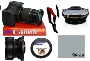 58MM HD3 HD WIDE ANGLE LENS + MACRO LENS FOR Canon EF-S 55-250mm f/4-5.6 IS STM - Picture 1 of 12