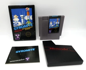 Genuino Gyromite NES CIB Sin Rev A Caja Negra 5 Tornillos con Pestaña Colgante Bonita Caja PROBADO - Imagen 1 de 22