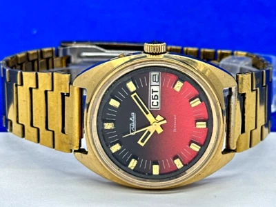 Slava WATCH mechanical USSR (SOVIET) RARE Men`s with date and day, 1980-s - Image 1 of 4