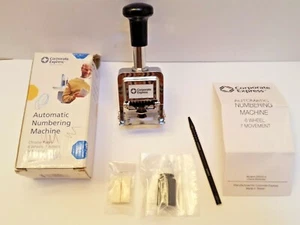 Corporate Express Automatic Numbering Machine CEB20013 Chrome 6 Wheels 7 Actions - Picture 1 of 8