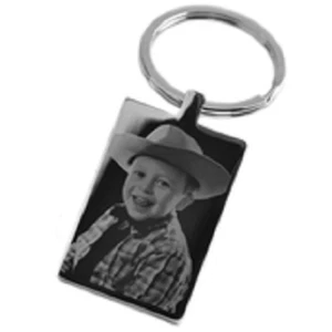 Photo Engraved KEYRING your picture on stainless steel keychain GIFT rectangle - Picture 1 of 2