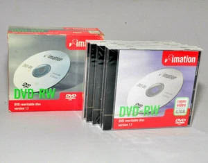 Imation DVD-RW 4.7GB 120Min COMPATIBLE-NOUVEAU Et SCELLÉ 5 Pièces - Afbeelding 1 van 2