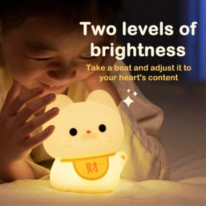 Lucky Cat LED Night Light Room Decorative Light Mood Light Bedroom Decoration_Q - Photo 1/8