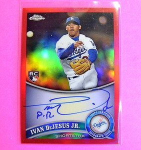 2011 Topps Chrome Ivan DeJesus Jr, RED REFRACTOR Rookie Auto Autograph #d/25 SSP