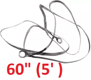 Universal 60" (5ft/152cm) Copper Ground/Bonding-Strap, Tin-Plated (Strip/Cable) - Picture 1 of 2