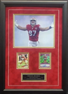 49ers Nick Bosa Autographed / Custom Framed Rookie Card w/ Photo Panini Auth - Picture 1 of 4