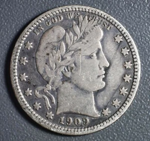 1909-D Barber Silver Quarter VF - Imagen 1 de 2