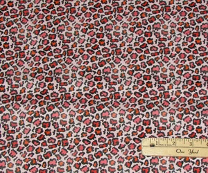 Pink Leopard Skin 100% Cotton Fabric by the 1/2 Yard @ 18" x 42" #120-21435 - Picture 1 of 3