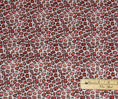Pink Leopard Skin 100% Cotton Fabric by the 1/2 Yard @  18" x 42"  #120-21435 - Image 1 of 3