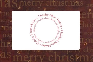 Burgundy Merry Christmas Photo Holder Blank Inside Greeting Cards - Set of 8 - Picture 1 of 3