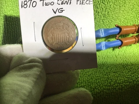 1870 TWO CENT PIECE 🔑 DT MINTAGE 861,250 - 3/4 MOTTO FREE SHIPPING Cover